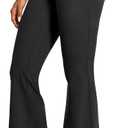 IUGA Yoga Pants Women Wide Leg High Waist Bootcut Workout Flare Leggings Tummy Control Work Dress Pants Women 4 Pockets (Medium, Black)