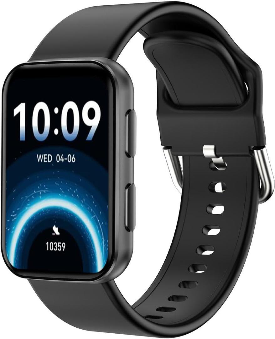 MorePro Health Fitness Tracker with Blood Oxygen Monitor and 24/7 Heart Rate and Blood Pressure, Sleep Monitor, 120+ Sport Modes Waterproof Fitness Watch for Women Men Android iOS, Black