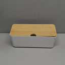 Changsuo Wall Mount Cable Management Box LargeCable Organizer Box for Extension Cord Power Stripe Surge Protector Wire Management Concealer Organizer Cover Hider for Desktop (Large, White)