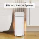 KSSKSS Small Bathroom Trash Can with Lid Soft Close, Step Pedal, 6L / 1.6 Gal Stainless Steel Garbage Bin with Removable Inner Bucket, Slim Wastebasket for Narrow Spaces (White)