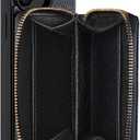 Crossbody Zipper Wallet Phone Case for iPhone 14 Pro, Premium Vegan Leather RFID Blocking Card Slot Holder Case with Removable Crossbody/Wrist Strap-Black