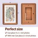 4x6 Picture Frame with Mat for 3x5, Wooden Picture Frames Small Polaroid Picture Frame with Plexiglass, Teak Solid Natural Wood Tiny Photo Frame, For TableTop and Wall Mounting Walnut