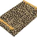 Leopard Acrylic Tray Bathroom Organizer Countertop Decorative Vanity Tray with Gold Handles Makeup Tray for Bathroom Counter Dresser Kitchen Table