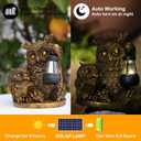 Owl Solar Powered Outdoor Garden Statue, Resin Statue with Solar Light Lantern, Decorative Lawn, Yard Outdoor Owl Decoration. Unique Home Decoration, Gifts for Women Mom,on Mother's Day