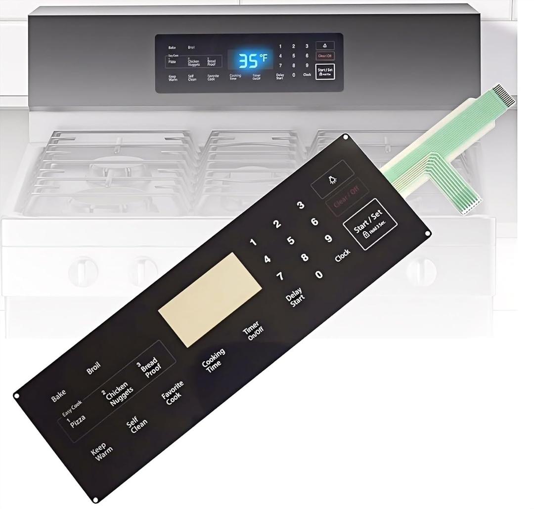 DG34-00025A Membrane Touchpad  Replacement for AP5800759/PS8764897, Compatible with Range Ovens Samsung NX58F5300SS, NX58F5500SB, NX58F5500SS