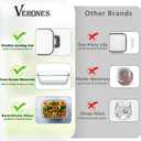 VERONES 12 Packs Glass Food Storage Containers Set, Airtight Glass Lunch Containers, Glass Meal Prep Containers with Lids,Exclusive of BPA, for Microwave, Oven, Freezer & Dishwasher Friendly,Grey
