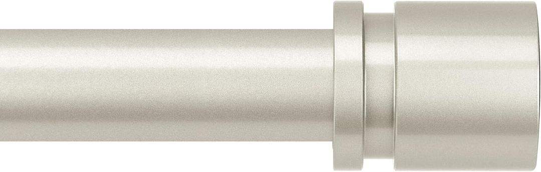 Curtain Rods for Windows 16 to 48 or 60 Inches Max Adjustable Length 1 Inch Diameter Window Curtain Rod with Aluminium End Cap, Brushed Nickel