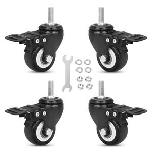 2" Stem casters Set of 4 Heavy Duty Inch Threaded Stem 5/16"- 18 x 1 casters Wheels Furniture Wheels