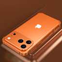 for iPhone 17 Pro Bumper Case Metal - No Back Design Compatible with MagSafe Aluminum Backless Edge Frame Fast Heat Dissipation Shockproof Slim Minimalist Protection Case for iPhone 17 Pro (Orange)