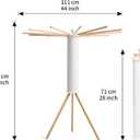 JOOM Tripod Clothes Drying Rack, Garment Rack Portable and Foldable Space Saving Laundry Drying Rack - Drying Rack Clothing 12 Rods Wooden, Standard
