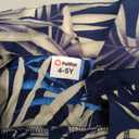 PATPAT Family Matching Outfits Matching Hawaiian Outfits for Family Tropical Palm Leaf Print Boys Toddler White Tropical Hawaiian Shirt Dad Son Matching Shirts Navy Blue Leaf Print Boy, 4t/5t