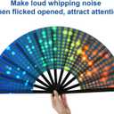 Large Folding Hand Fan, Folding Hand Fan for Women, Hand Fans,Chinese Kung Fu Tai Chi Hand Fan for Party, Dance, Decorations, Festival, Gift,Wall Decoration. (Black, 2 Pack)