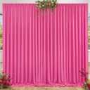 8 x 10ft Hot Pink Backdrop Curtains for Party Wedding Photo Background Curtains Wrinkle Free Drapes for Backdrop Long Curtain for Bridal Shower Valentine's Day Birthday Baby Shower, 2 Panels