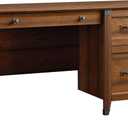 Sauder Carson Forge Vintage Rustic Computer Desk for Home Office with Drawers, in Washington Cherry