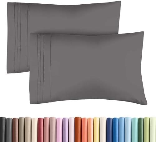 Queen Pillow Cases Set of 2 - Ultra Soft Hotel Quality Pillowcase Covers - Comfy, Cozy & Wrinkle Free - Shrinkage, Stain & Fade Resistant - Machine Washable Pillow Protectors - 2 Piece Set - Dark Grey