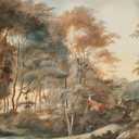Forest Mural Wallpaper Peel and Stick Vintage Cottage Woodland Lanscape | 134"x96" Wall Murals for Bedroom Livingroom Bathroom
