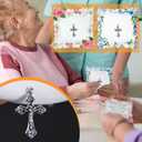 8 Pack Mini Prayer Quilts with Cross Inside Bulk Floral Scripture Squares Pocket Prayer Quilt Christian Gift for Women Bible Verse Religious Faith Appreciation Gifts Prayer Cloth with Poem Scripture