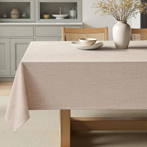 MIULEE Natural Beige Rectangle Linen Polyester Tablecloth 60x84 Inch Spring Table Cloth Waterproof,Stain Resistant for Dining Party Wedding