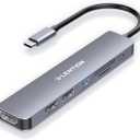 LENTION USB C Hub with 100W Charging, 4K HDMI, Dual Card Reader, USB 3.0 & 2.0 Compatible MacBook Pro, New Mac Air/Surface, Chromebook, More, Stable Driver Adapter (CB-CE18, Space Gray)