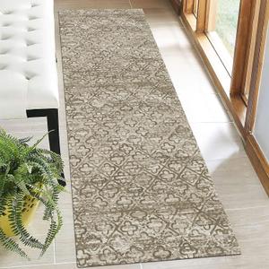 Washable Area Rugs, 2'6'' x 8' - 1/6 Thick - Stain & Water Resistant Non-Slip - Perfect Resistant Rug for Living Room, Bedroom, Nursery, Pet & Child Friendly, Vibrant Colors Rugs, Brown