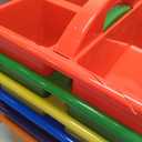 Podzly Classroom Caddy Organizer - Pack of 6 with 3 Compartments and Handle - Ideal Table Caddy for Classroom Supplies in Kindergarten - Classroom Storage Bins for Art and Craft Teachers