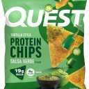 Quest Nutrition Tortilla Style Protein Chips, Salsa Verde, 19g of Protein, 4g Net Carbs, Gluten Free, 1.1 Ounce (Pack of 12), BBD: 10/13/26