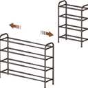 Gonfoam 4-Tier Expandable Shoe Rack,Adjustable Shoe Shelf Storage Organizer Heavy Duty Metal Free Standing Shoe Rack for Entryway Closet Doorway (Bronze)
