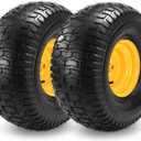 2Pcs 20x10.00-8 Tubeless Lawn Mower Tire and Wheel, 3/4" Borehole, 3/16" Keyway, 3.5" Offset Hub, Replacement for 20x10-8 nhs Riding Lawn Mower and Tractor Rear Tire and Wheel, 20x10x8 Tires, 4 Ply