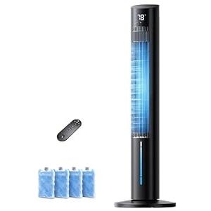 Windowless Portable Air Conditioners, 45" 3-IN-1 Evaporative Cooler for Room No window, 12H Timer & 60° Swing, 1.06Gal Water Tank & 4 Ice Packs, Quiet Portable ac Unit with Remote for Bedroom Onyx