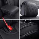 Aierxuan Rear Back Seat Covers Waterproof Leather Universal Fit Compatible with Honda Toyota Ford Kia Hyundai Jeep VW Audi Benz Chevy Nissan, Split Bench 60/40 or 50/50 (Rear Seat/Black)