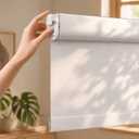 Grandekor No Drill Blackout Roller Shades | Textured-White 33.5Wx72H