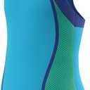 Speedo Girl's Swimsuit One Piece Closed Racerback (Blue), 14