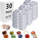 30 Sets Reusable Snack Containers Double Compartment Snackle Box Container with Lids - Leak-Proof BPA-Free Food Storage, Condiments Portion Control Dip Cups for Kids School Lunches, Meal Prep, Takeout