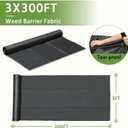 Pattiumo Weed Barrier Fabric 3x300FT Landscape Fabric 3.2oz Weed Barrier Fabric Heavy Duty for Landscaping Fabric Garden Fabric Weed Barrier Weed Blocker Garden Bed Cover, Commercial Driveway