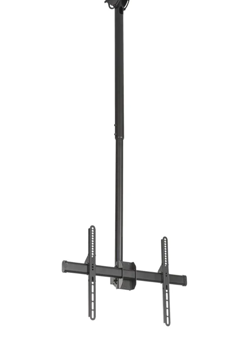 Displays2go SLC3770LBK Ceiling Mount for TV Monitors 37 to 70 Inch, Swiveling & Tilts, Telescoping, Black Steel