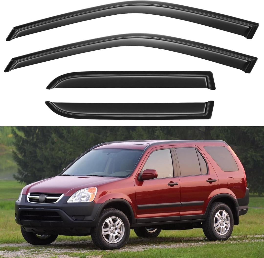 Window Visors Rain Guards for 2002 2003 2004 2005 2006 Honda CRV, Out-Channel Window Vent Wind Deflectors Visors Shades for 02 03 04 05 06 CR-V