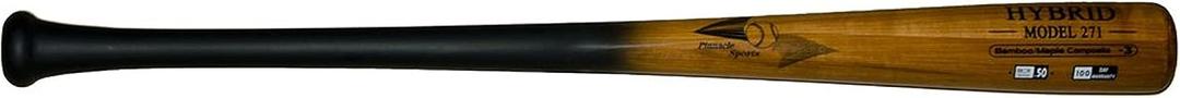 BamBooBat Adult Bamboo/Hickory Hybrid Baseball Bat, 34"/31 oz, Black/Brown (HBBG271-HY34)
