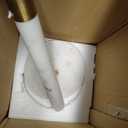 Bloomingville Modern Marble Paper Towel Holder with Brass Accent Band, White, 12"