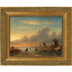 Antique French Painting Frame for 24x30 Stretched Canvas, 2.8" DIY Heavy Wood Ornate Frame for Landscape Family Animal Memorial Portraits Gallery Wall Decor, No Glass & Back (Gold)