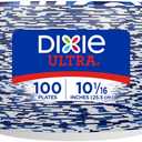 Dixie Ultra, Large Paper Plates, 10 Inch, 100 Count, 3X Stronger*, Heavy Duty, Microwave-Safe, Soak-Proof, Cut Resistant, Disposable Plates For Heavy, Messy Meals