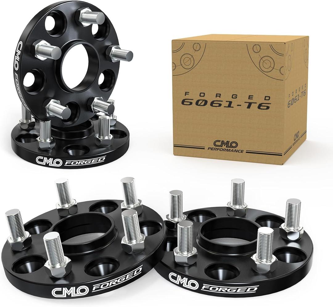 4pc 15mm Hubcentric Black Wheel Spacers 5x4.5 (67.1mm CB) 12x1.5 Stud Compatible with Genesis Tiburon Veloster Optima Soul Mazda 3 5 CX-7 Miata MX-6 RX-7 RX-8 Protege Compass Patriot Evo8 9 10 Eclipse