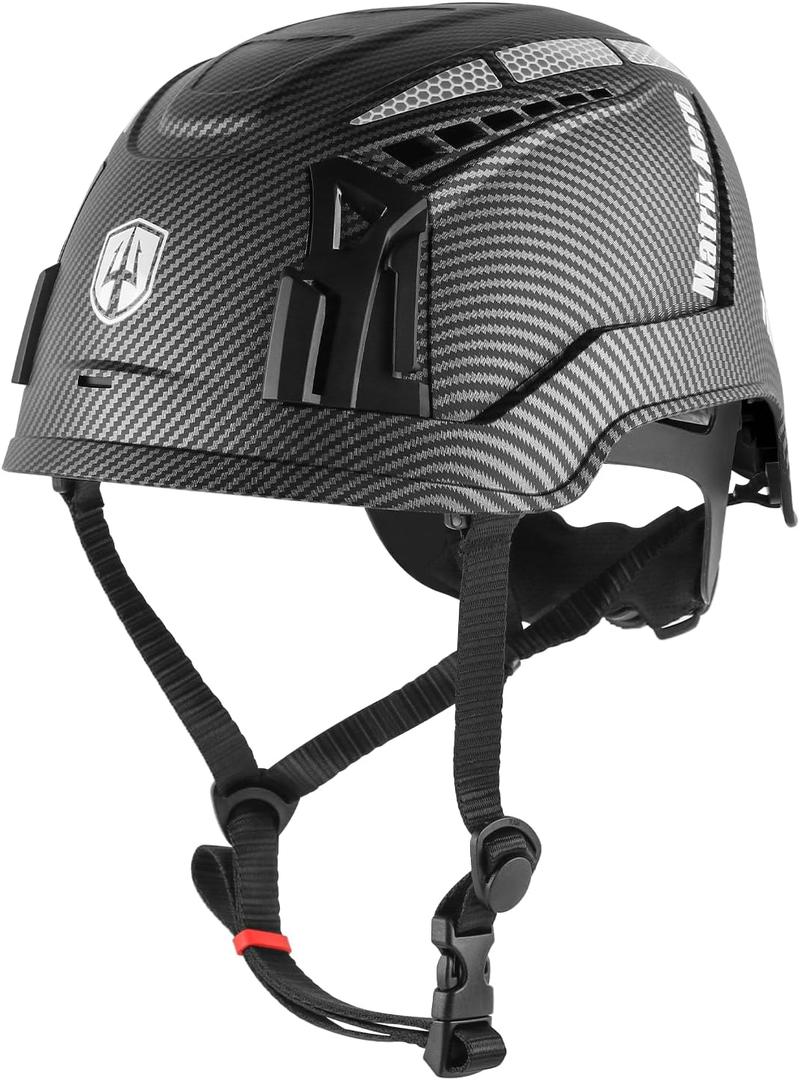 GREEN DEVIL Type 2 Hard Hat Vented Construction Safety Helmet with Chin Strap Side Impact Protection Type II Class C Rated Work Hardhat for Men Women, One Size