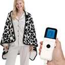 Heated Wearable Shawl, Heated Blanket Electric Throw for Gifts, 33x59 Inch Super Cozy Soft Wearable Blanket with 6 Heating Levels & 5 Timer Settings, Auto Shut Off, Machine Wash (Cow Print)