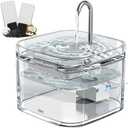 PETTEN Glass Cat Water Fountain, Ultra Quiet Automatic Pet Water Fountain for Cats, Easy Clean & Hygienic, No Plastic, Filtered Circulating Drinking Fountain for Indoor Cats (78oz/2.5L)