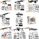 8 Pcs Assembly Toy Models for Wargame Play & Action Figures Incl. Gatling IGGM, Type 95, MK1415GM, MG42, M1G, M95, DSR-1 for DIY Toy Collections
