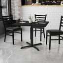 Flash Furniture 36'' Square Black Laminate Table Top with 30'' x 30'' Table Height Base