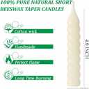 5 Inch Spirat Tapared Candles 10 Pack,0.78" Diameter Ivory Naturel Bee Candles Candlestick,7 Hours Long Lasting Smokeless and Unscented for Home Decoration
