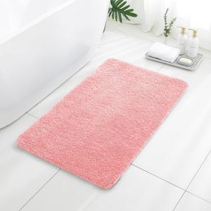 Pink Bathroom Rugs 24"x40" Large Plush Microfiber Bath Mat, Soft Non Slip Floor Mat, Absorbent and Washable Rug Perfect for Bathroom or Bedroom Use