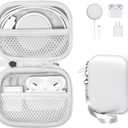 CaseSack All-in-One Case for iPhone MagSafe Charger & Battery Pack, Storage for Accessories/Power Adapter/Charge Cable/Docks, Compatible with AirPods 4/ Pro 3/2/ 1 (Silver)