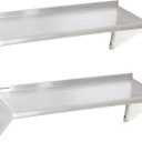 SWOTCATER Stainless Steel Shelf 2 Pack 12"x36", Wall Mounted Metal Shelves